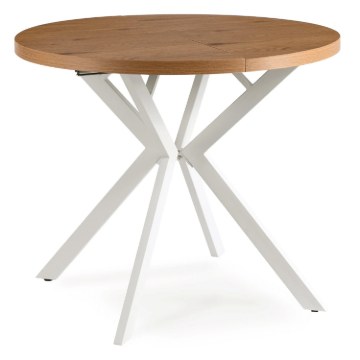 Mebel Elite Стол Dorian, раскладной, 80–160 см, дуб золотой/белый, ME.DORIAN/DZ/B/S - Home Club