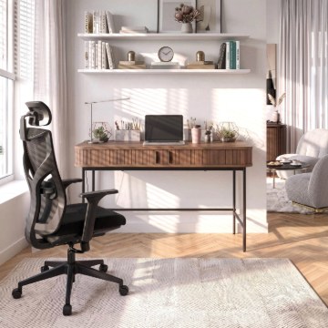 Mebel Elite Письмовий стіл Trish 120 см з рифленою поверхнею, горіх, ME.TRISH/O/B120 - Home Club