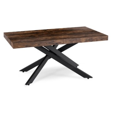 Mebel Elite Стол Hampton, раскладной, 160–240 см, дуб в стиле рустик/чёрный, ME.HAMPTON/RU/CZ/S160-240 - Home Club