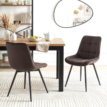 Mebel Elite Стул Chris, коричневый, велюровый, ME.CHRIS/BR/CZ/V/K - Home Club
