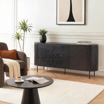 Mebel Elite Комод Beck 160 см, трёхдверный, чёрный, ME.BECK/CZ/KOM160 - Home Club