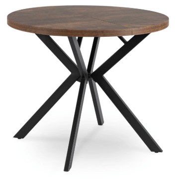 Mebel Elite Стол Lugo, раскладной, 90–190 см, дуб в стиле рустик/чёрный, ME.LUGO/DRU/CZ/S - Home Club