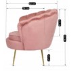 Mebel Elite Крісло Angel, рожеве, велюрове, ME.ANGEL/R/V/FW - Home Club, Зображення 8