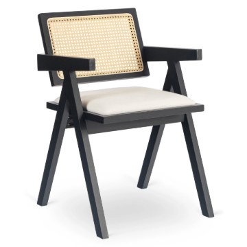 Mebel Elite Стілець Madera 2, чорний/бежевий, ажурний, ME.MADERA2/BZ/T/CZ/DK/K - Home Club
