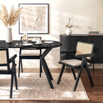 Mebel Elite Стілець Madera 2, чорний/бежевий, ажурний, ME.MADERA2/BZ/T/CZ/DK/K - Home Club