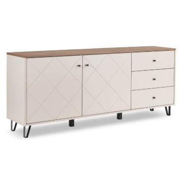 Mebel Elite Комод Bacardi 183 см, цвет «Кашмир»/дуб «Кастелло», W.BILBAO/BL6/KASZ/DCAS/KOM2D3S - Home Club