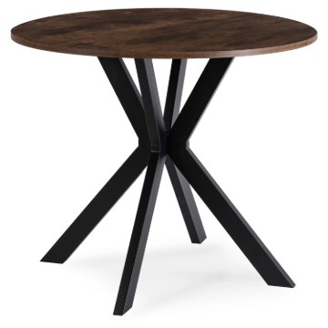 Mebel Elite Стол Lauren 80 см, дуб рустикальный/чёрный, ME.LAUREN/RU/CZ/S80 - Home Club