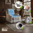 Mebel Elite Раскладной массажный кресло Box, серый, из вельвета, ME.BOX2/P/SZTR/FW - Home Club, изображение 3