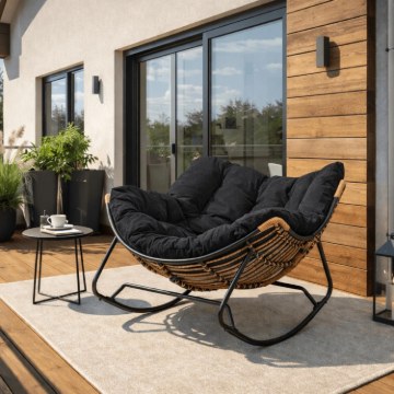 Mebel Elite Кресло-качалка Elton, чёрное, ME.ELTON/CZ/T/FW - Home Club