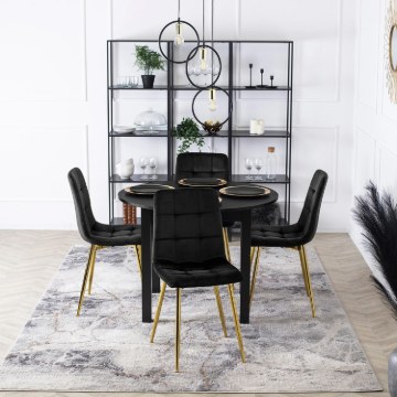 Mebel Elite Стул York, черный, велюровый, ME.YORK/CZ/ZL/V/K - Home Club