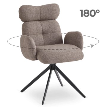 Mebel Elite Вращающееся кресло для гостиной Alvaro, коричневое, ME.ALVARO/BR/T/K - Home Club