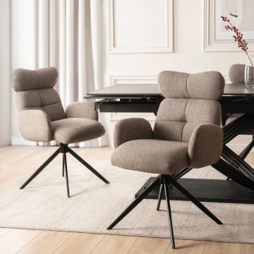 Mebel Elite Вращающееся кресло для гостиной Alvaro, коричневое, ME.ALVARO/BR/T/K - Home Club