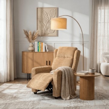 Mebel Elite Раскладной кресло Spencer, коричневый, из вельвета, ME.SPENCER/BR/SZTR/FW - Home Club