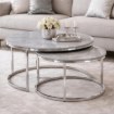Mebel Elite Набор керамических столиков Milano, серый мрамор/серебристый, ME.MILANO/SZM/SR/L - Home Club, изображение 2