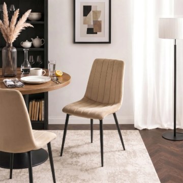 Mebel Elite Стул Ibis бежевого цвета из велюра, ME.IBIS/BZ/V/K - Home Club