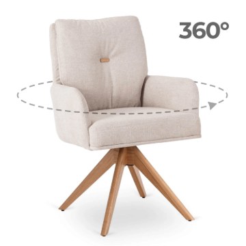 Mebel Elite Вращающееся кресло Bianco, бежевого цвета, ME.BIANCO/BZ/T/K - Home Club