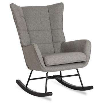 Mebel Elite Кресло-качалка Jackson, серое, ткань, ME.JACKSON/P/T/FW - Home Club