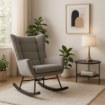 Mebel Elite Кресло-качалка Jackson, серое, ткань, ME.JACKSON/P/T/FW - Home Club, изображение 2