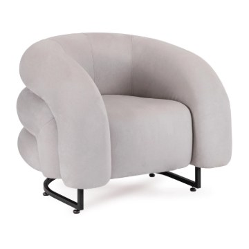 Mebel Elite Кресло для отдыха Carmine, серое, велюровое, ME.CARMINE/P/V/FW - Home Club