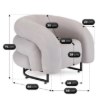Mebel Elite Кресло для отдыха Carmine, серое, велюровое, ME.CARMINE/P/V/FW - Home Club, изображение 8