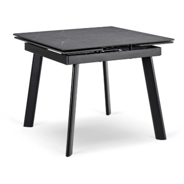 Mebel Elite Стол Lares, керамический, раскладной, 90–150 см, черный мрамор/черный, ME.LARES/CZ/CER/S90-150 - Home Club