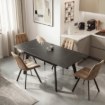 Mebel Elite Стіл Lares, керамічний, розкладний, 90–150 см, чорний мармур/чорний, ME.LARES/CZ/CER/S90-150 - Home Club, Зображення 3