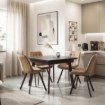 Mebel Elite Стіл Lares, керамічний, розкладний, 90–150 см, чорний мармур/чорний, ME.LARES/CZ/CER/S90-150 - Home Club, Зображення 4