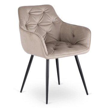 Mebel Elite Стул Modesto, бежевый, велюровый, ME.MODESTO/BZ/CZ/V/K - Home Club