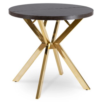 Mebel Elite Стіл Dorian, розкладний, 80–160 см, чорний/золотий, ME.DORIAN/CZ/ZL/S - Home Club