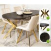 Mebel Elite Стіл Dorian, розкладний, 80–160 см, чорний/золотий, ME.DORIAN/CZ/ZL/S - Home Club, Зображення 3