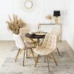 Mebel Elite Стіл Dorian, розкладний, 80–160 см, чорний/золотий, ME.DORIAN/CZ/ZL/S - Home Club, Зображення 4