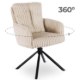 Mebel Elite Вращающееся кресло для гостиной June, бежевое, из вельвета, ME.JUNE/BZ/SZTR/K - Home Club