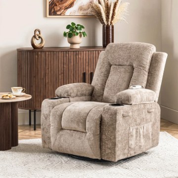 Mebel Elite Раскладной массажный кресло Box, бежевый, велюровый, ME.BOX/BZ/V/FW - Home Club
