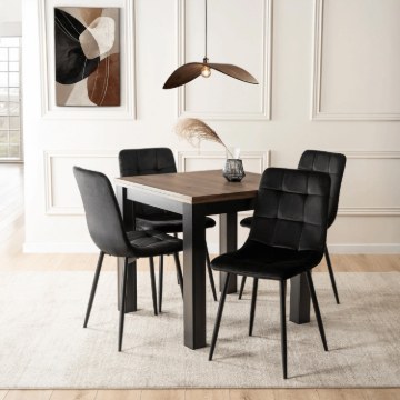 Mebel Elite Розкладний стіл Max 80–160 см, горіх/чорний, W.MAX/OM/CZ/S - Home Club