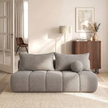 Mebel Elite Раскладной диван Saria светло-серого цвета из шенила, COM.CLOUD/FLOW1/SOF - Home Club