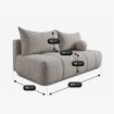 Mebel Elite Раскладной диван Saria светло-серого цвета из шенила, COM.CLOUD/FLOW1/SOF - Home Club, изображение 8