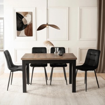 Mebel Elite Стол Skubi, раскладной, 120–160 см, орех/чёрный, W.SKUBI/OM/CZ/S - Home Club