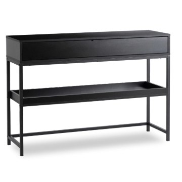 Mebel Elite Консоль для прихожей Ruby 100 см с полкой, чёрная, ME.RUBY/CZ/B - Home Club