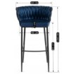 Mebel Elite Стілець Flores, темно-синій, велюровий, ME.FLORES/GR/CZ/V/H - Home Club, Зображення 7