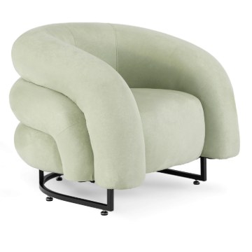 Mebel Elite Кресло для отдыха Carmine, мятный, велюровое, ME.CARMINE/MI/V/FW - Home Club