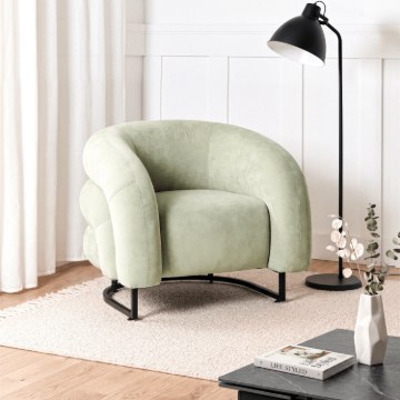Mebel Elite Кресло для отдыха Carmine, мятный, велюровое, ME.CARMINE/MI/V/FW - Home Club