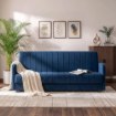 Mebel Elite Раскладной диван Porto, темно-синий, велюровый, PPHUE.PIEER/KRONOS9/WER - Home Club, изображение 2