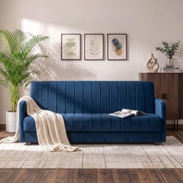 Mebel Elite Раскладной диван Porto, темно-синий, велюровый, PPHUE.PIEER/KRONOS9/WER - Home Club