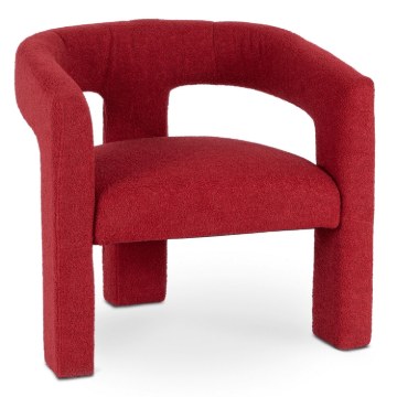 Mebel Elite Кресло для отдыха Lille бордового цвета из ткани букле, ME.LILLE/RD/TB/FW - Home Club