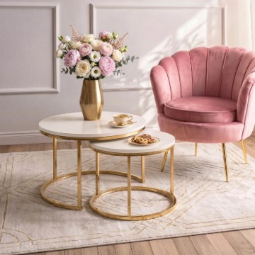 Mebel Elite Набор столиков Apulia Max «Кашмир»/«Золотой», ME.MAXAPULIA/KASZ/ZL/L - Home Club