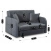 Mebel Elite Двухместное кресло-кровать Vero 2, серого цвета, PPHUE.BASIA2/PAROS6/FW - Home Club, изображение 11