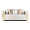 Mebel Elite Диван Pallazo 3S, трёхместный, кремово-золотой, ME.PALLAZO3S/KR/ZL/V/SOF - Home Club