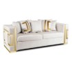 Mebel Elite Диван Pallazo 3S, трёхместный, кремово-золотой, ME.PALLAZO3S/KR/ZL/V/SOF - Home Club, изображение 3