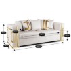 Mebel Elite Диван Pallazo 3S, трёхместный, кремово-золотой, ME.PALLAZO3S/KR/ZL/V/SOF - Home Club, изображение 7