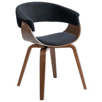 Mebel Elite Стул Gary из велюра, черный/орех, ME.GARY/CZ/O/V/DG/K - Home Club
